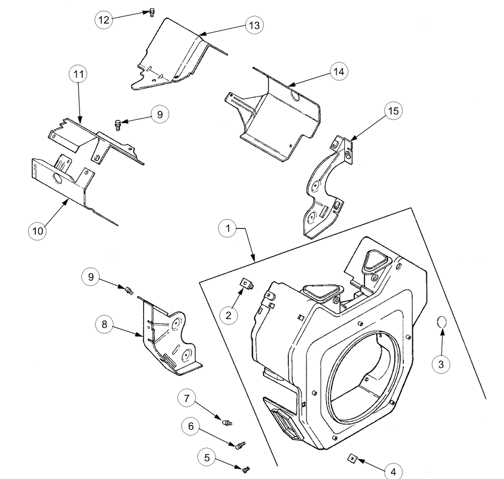 Blower Housing And Baffles (Kh-62588) Diagram and Parts List for 2518-44 13A208L100-13B288L100 Cub Cadet Lawn Tractor